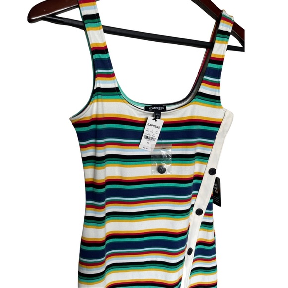 NWT Express side button tank striped midi dress. - Picture 3 of 8